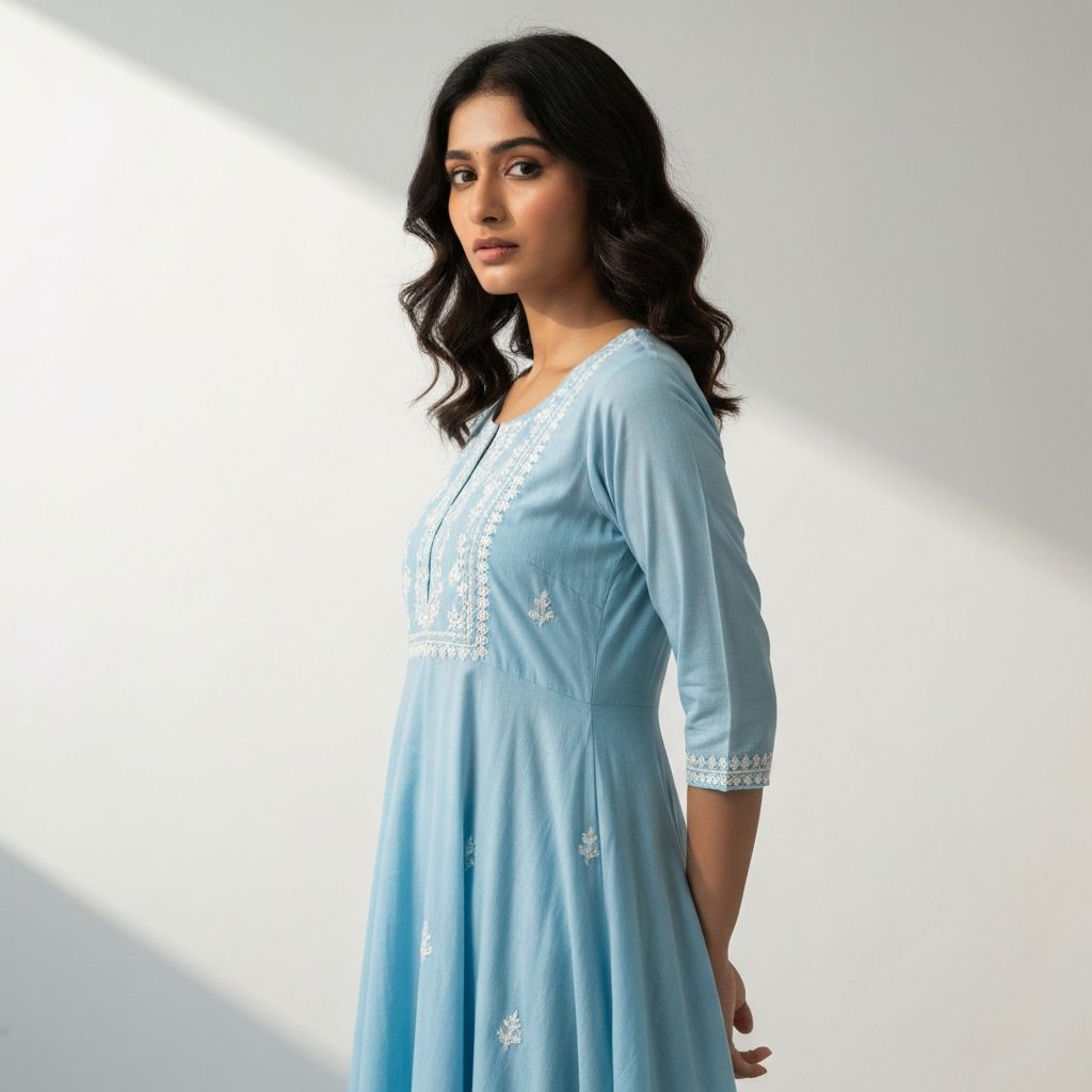 Lavender Cotton Kurti